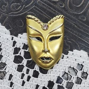 Vintage Mardi Gras mask brooch